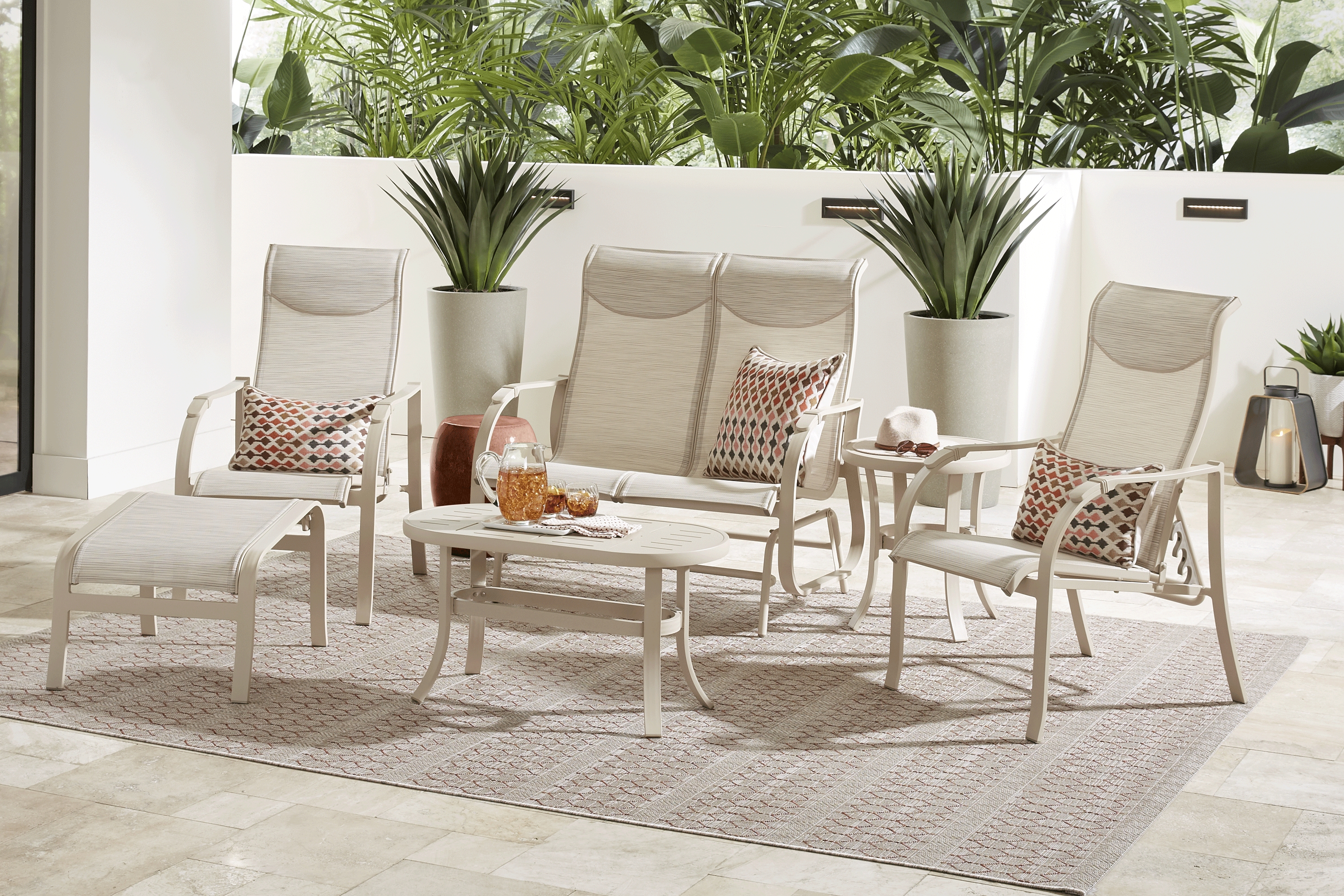 Windy Isle Sand 7 Pc Outdoor Seating Set - Thumbnail - Image 1