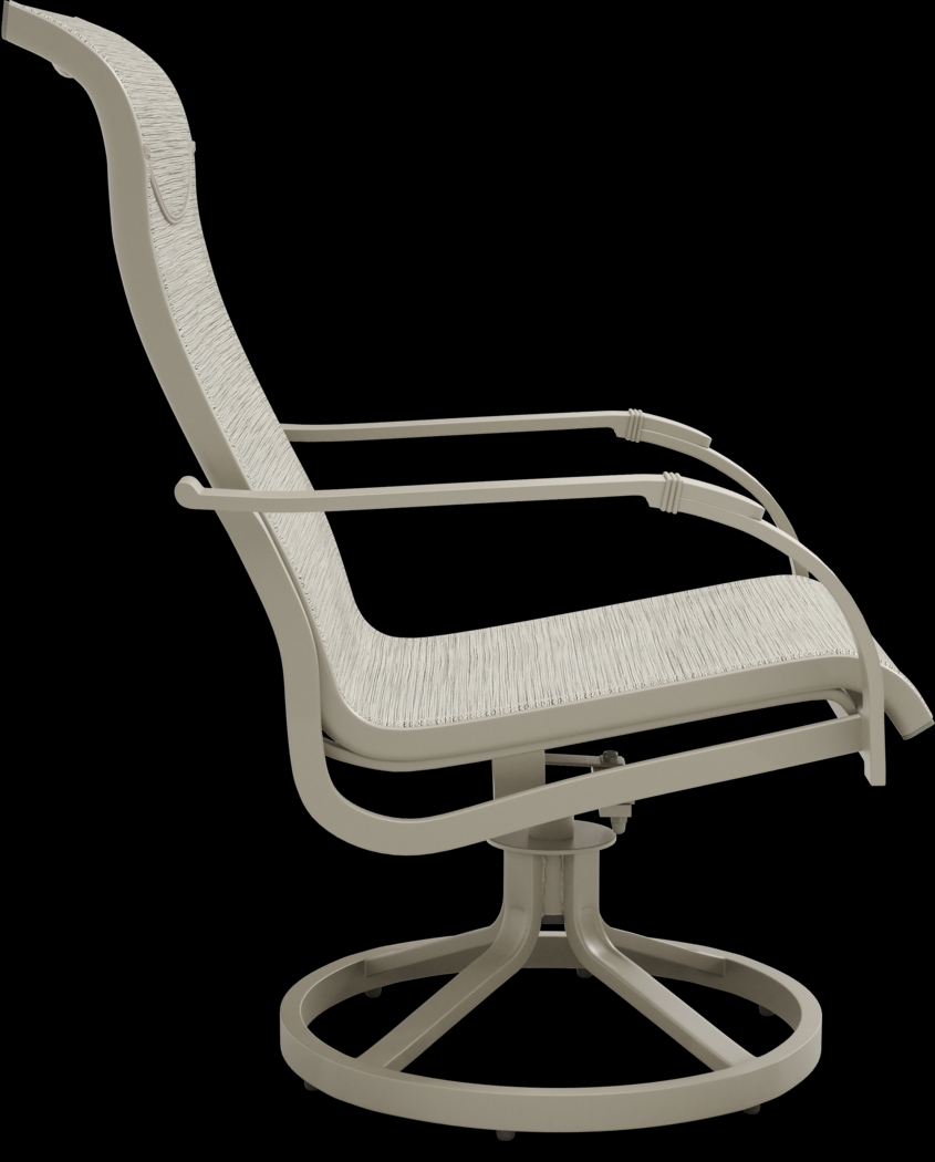 Windy Isle Sand 5 Pc 48 in. Round Outdoor Dining Set with Swivel Rockers - Thumbnail - Image 7