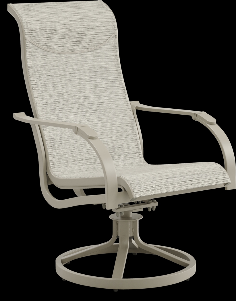 Windy Isle Sand 5 Pc 48 in. Round Outdoor Dining Set with Swivel Rockers - Thumbnail - Image 5