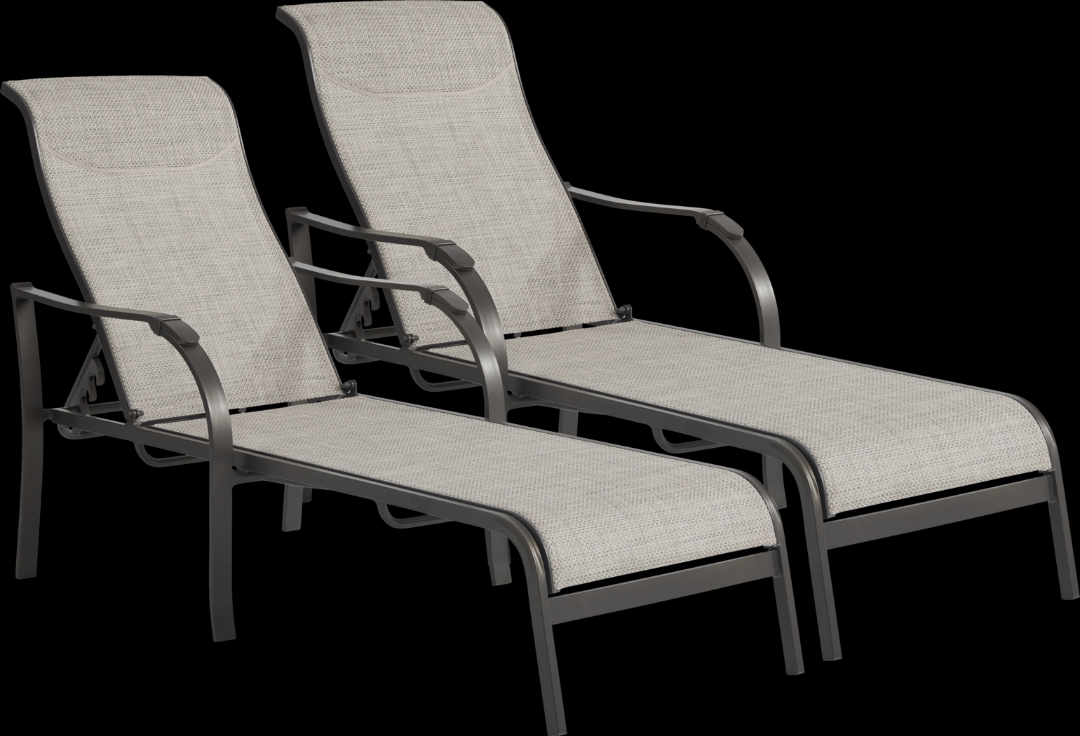 Windy Isle Bronze Outdoor Chaises, Set of 2 - Thumbnail - Image 1