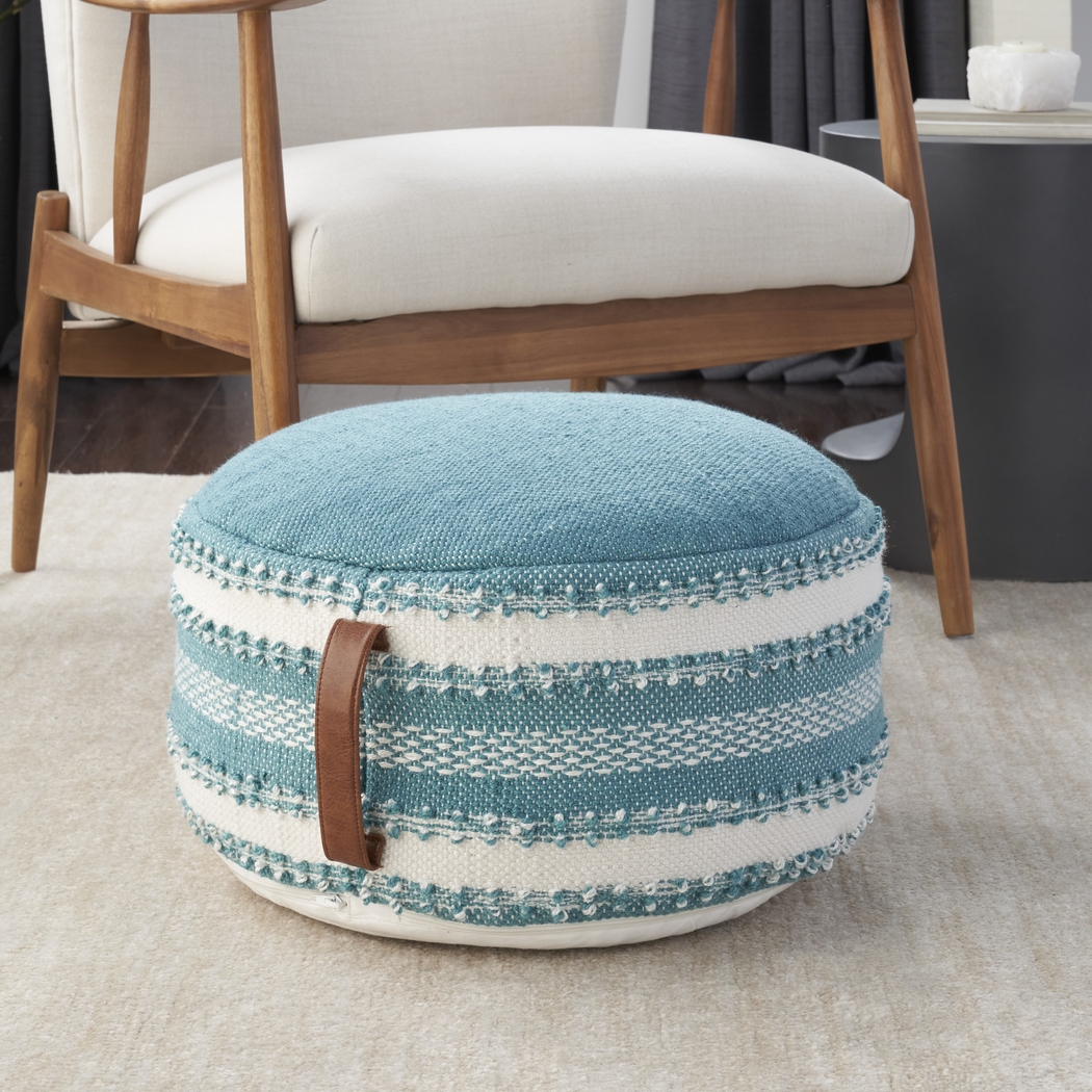 Windybay Turquoise Indoor/Outdoor Pouf - Thumbnail - Image 4