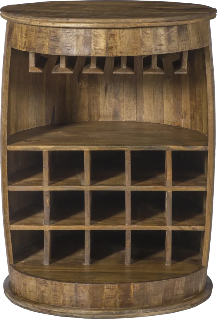 Wine Barrel Brown Wine Server - Thumbnail - Image 1