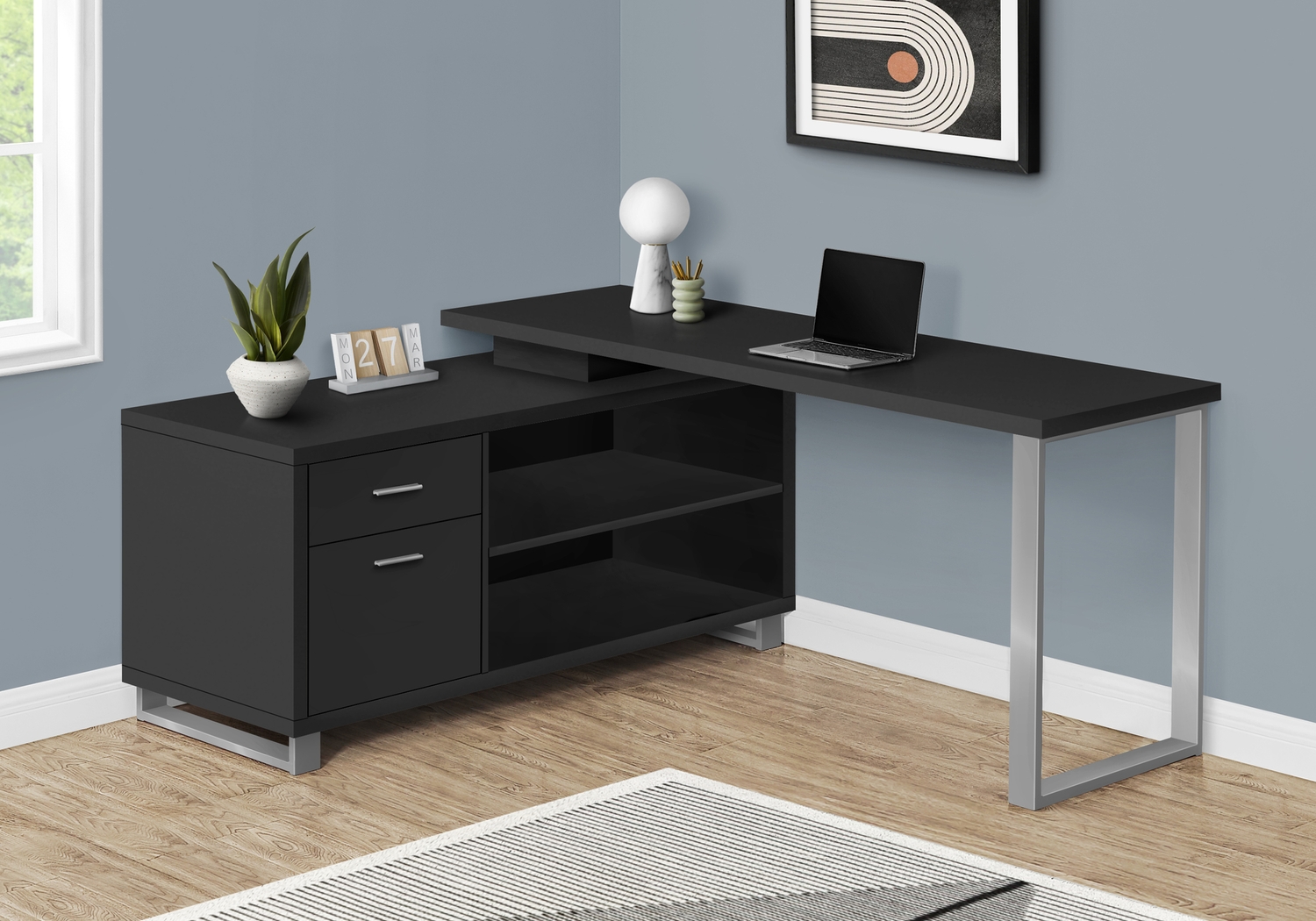 Winfair Black Desk - Thumbnail - Image 3