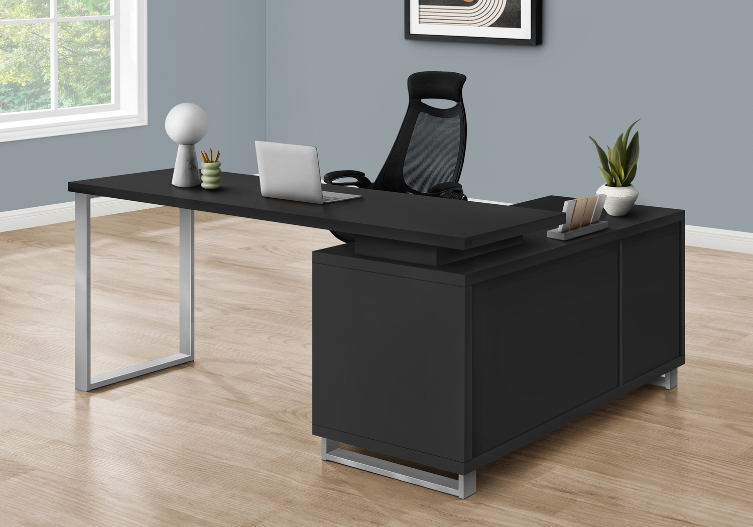 Winfair Black Desk - Thumbnail - Image 4
