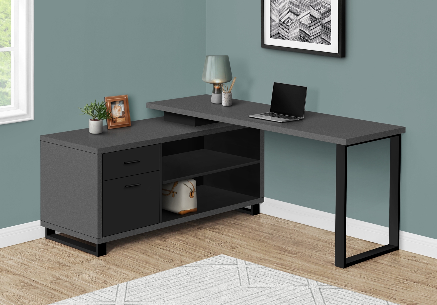 Winfair Charcoal Desk - Thumbnail - Image 3