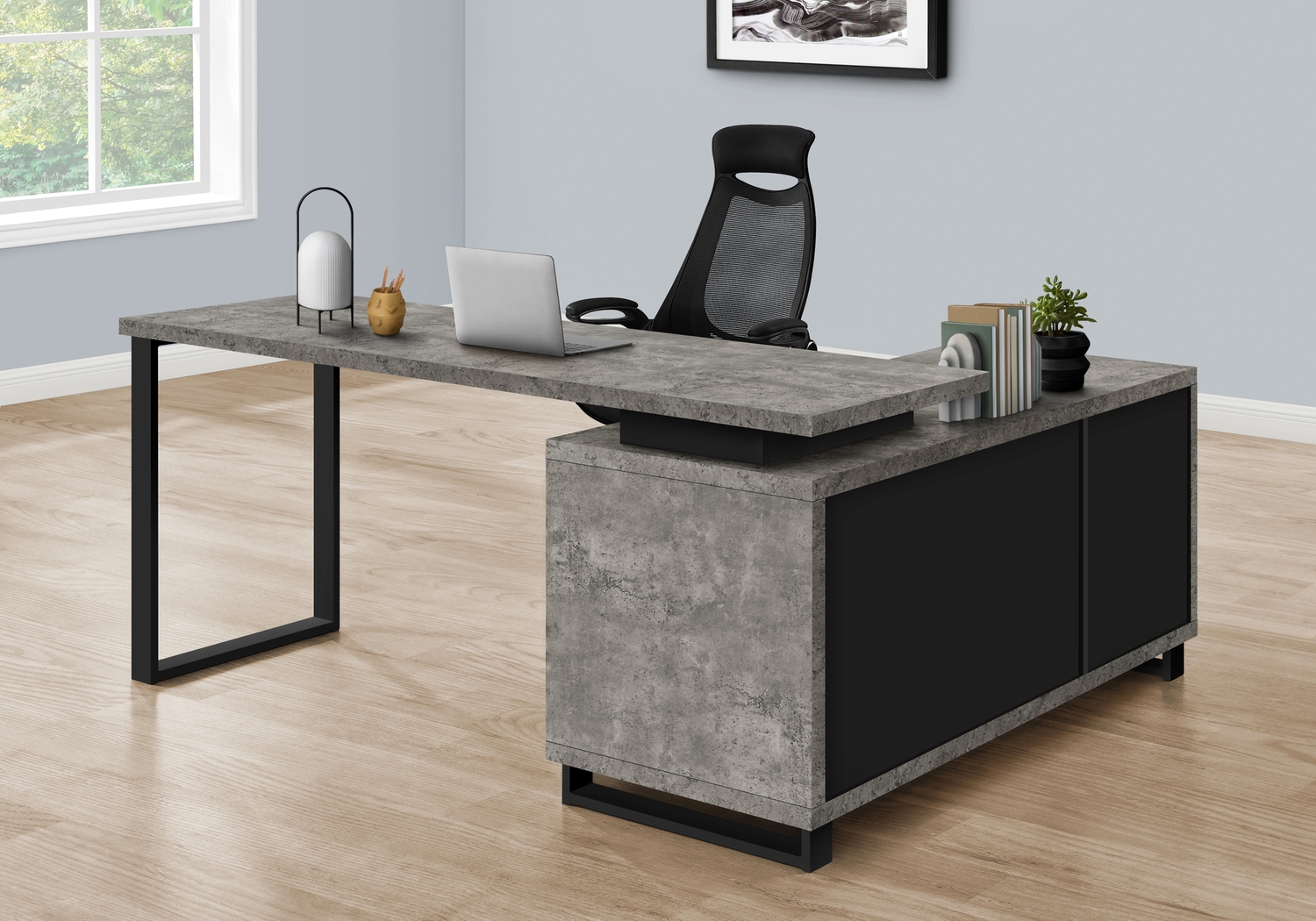 Winfair Gray Desk - Thumbnail - Image 3