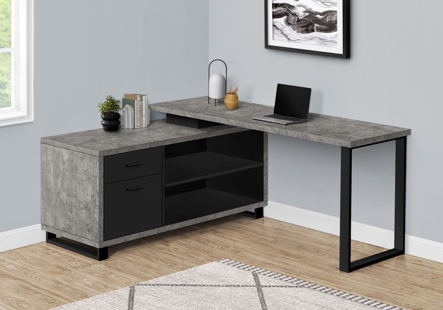 Winfair Gray Desk - Thumbnail - Image 4