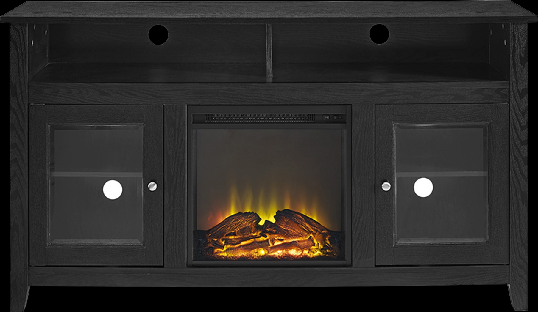 Winfield Trace Black 58 in. Console with Electric Fireplace - Thumbnail - Image 2
