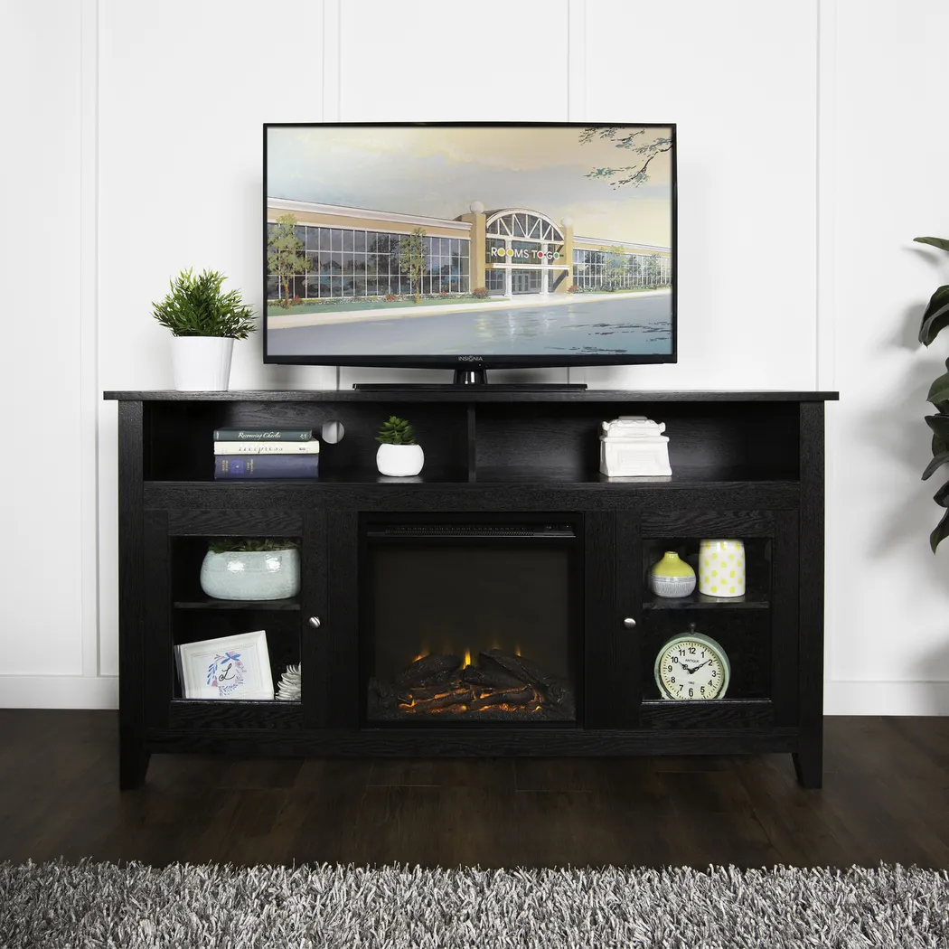 Winfield Trace Black 58 in. Console with Electric Fireplace - Image 5