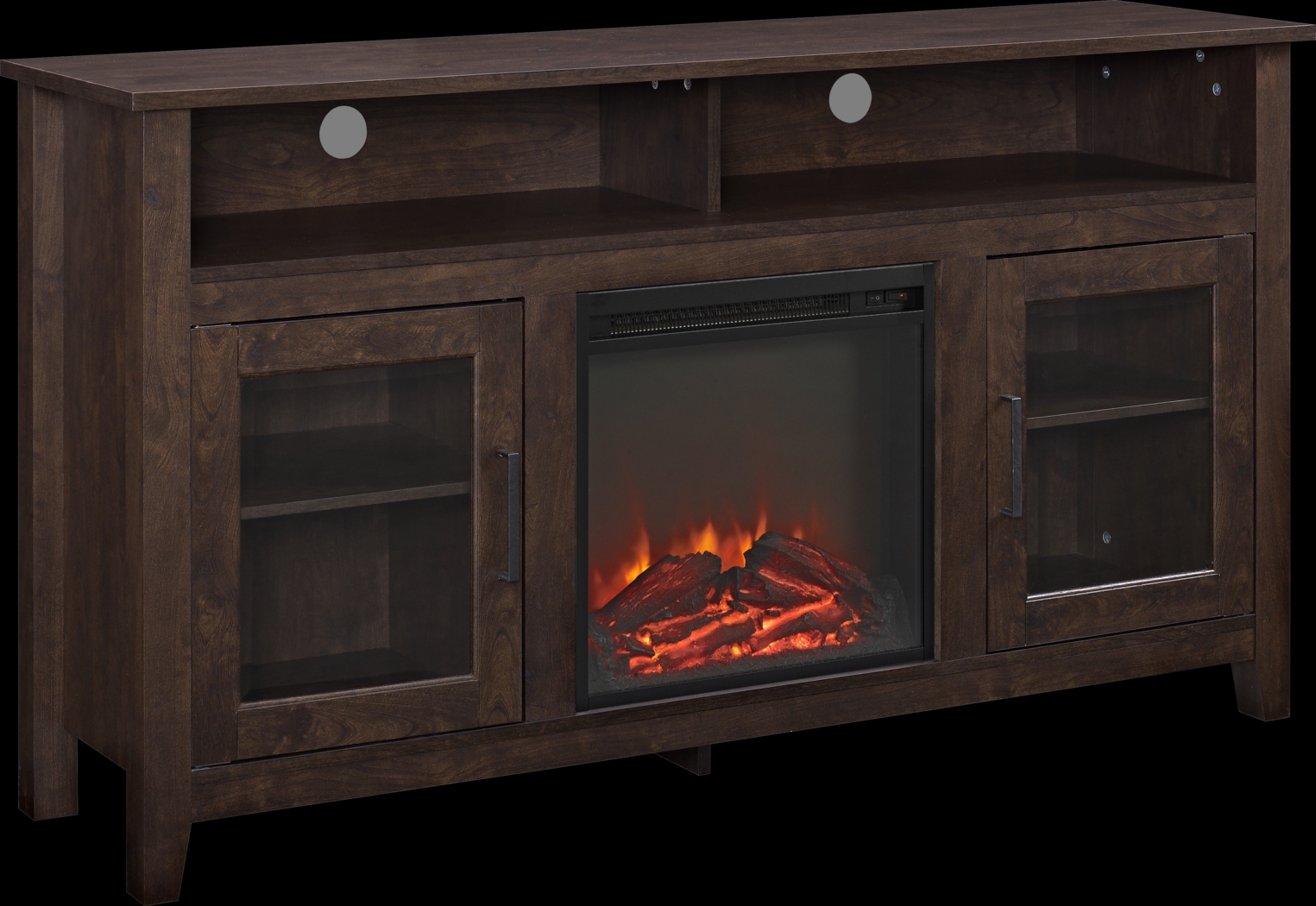 Winfield Trace Brown 58 in. Console with Electric Fireplace - Thumbnail - Image 2