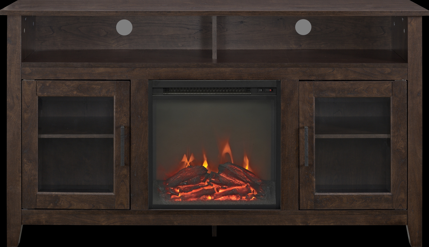 Winfield Trace Brown 58 in. Console with Electric Fireplace - Thumbnail - Image 1