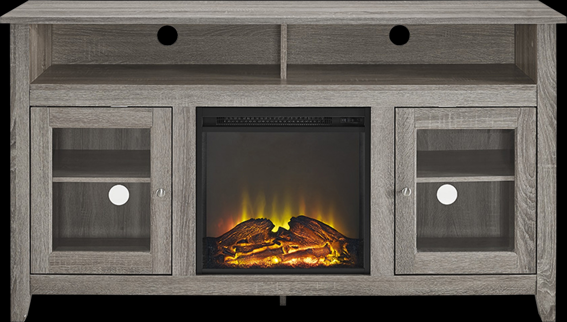 Winfield Trace Brown 58 in. Console with Electric Fireplace - Thumbnail - Image 2