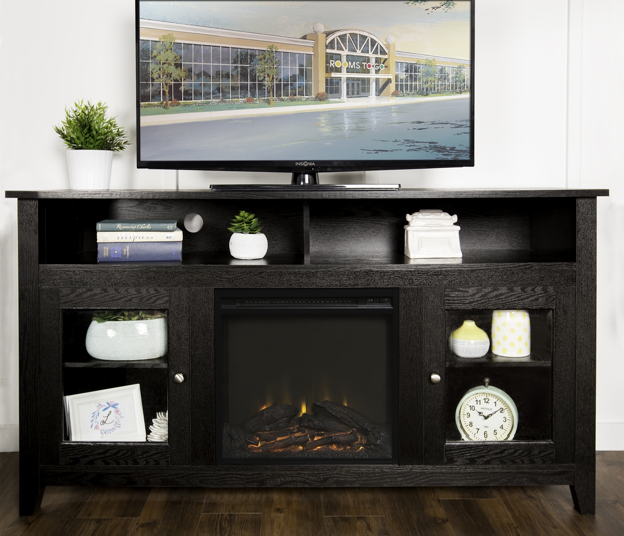 Winfield Trace Espresso 58 in. Console with Electric Fireplace - Thumbnail - Image 4