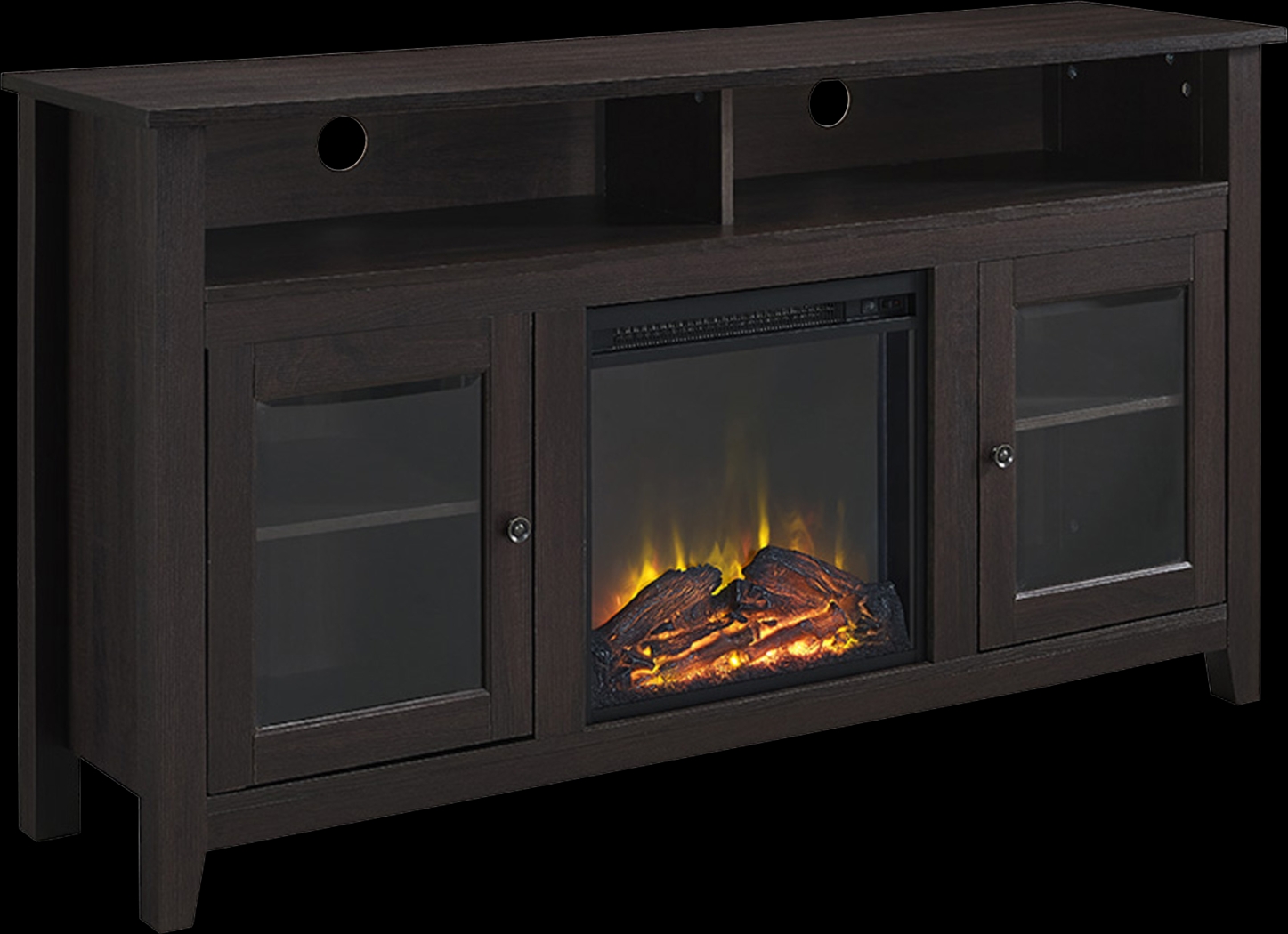 Winfield Trace Espresso 58 in. Console with Electric Fireplace - Thumbnail - Image 1