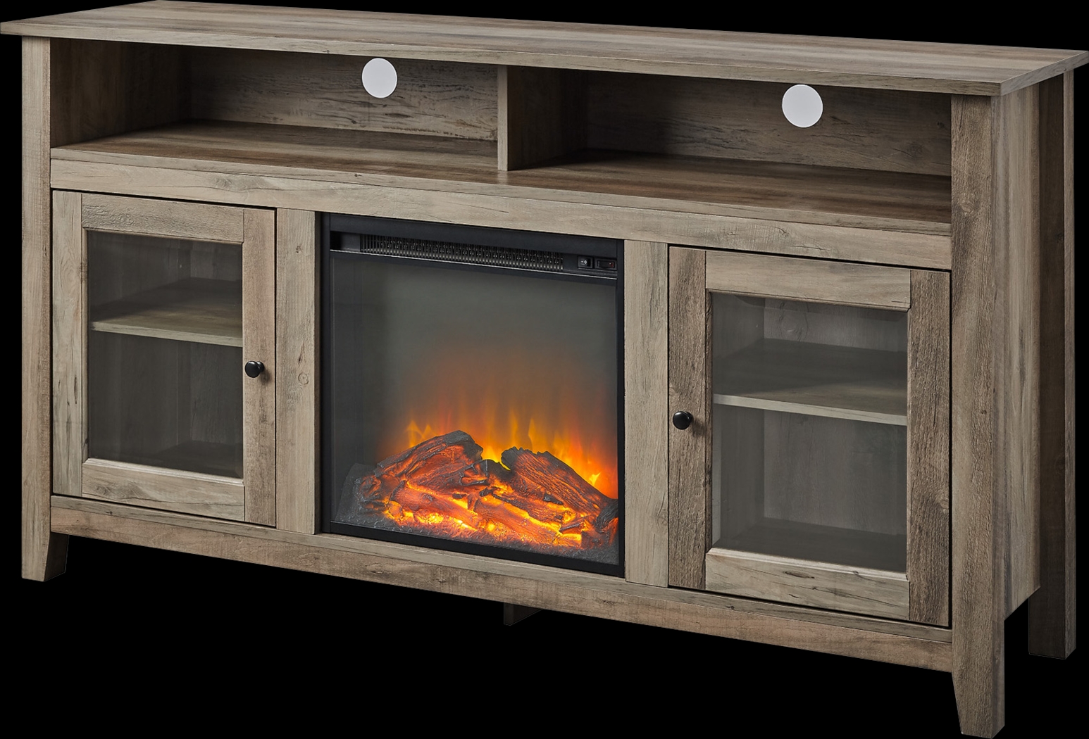 Winfield Trace Gray 58 in. Console, With Electric Fireplace - Thumbnail - Image 4