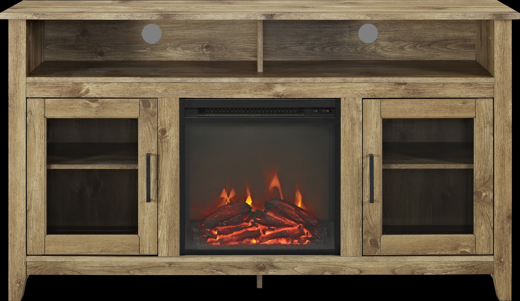 Winfield Trace Natural Barnwood 58 in. Console with Electric Fireplace - Thumbnail - Image 1