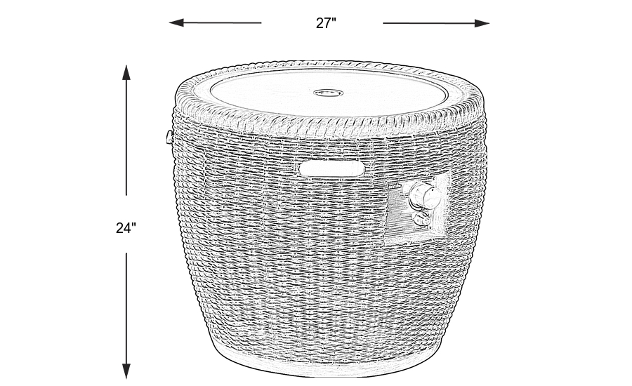 Dimension Image. Please refer to the Dimension Tab on this page for dimension details.