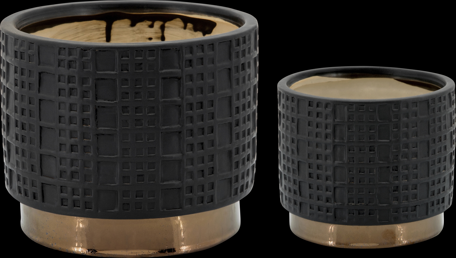 Winoca I Black Planter, Set of 2 - Thumbnail - Image 1