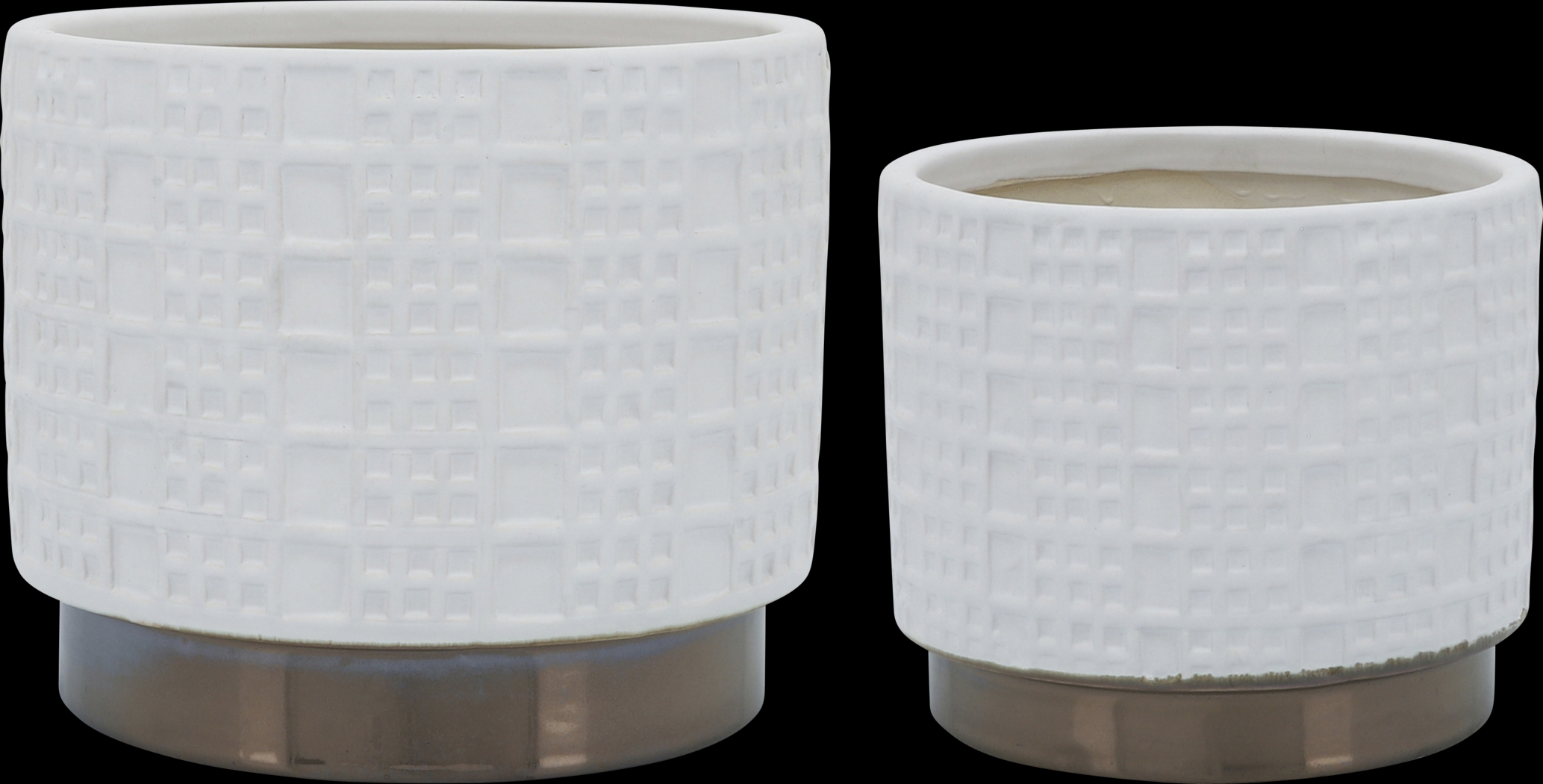 Winoca I White Planter, Set of 2 - Thumbnail - Image 1