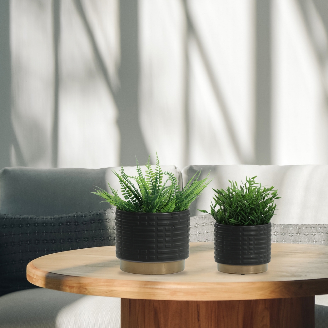 Winoca II Black Planter, Set of 2 - Thumbnail - Image 2