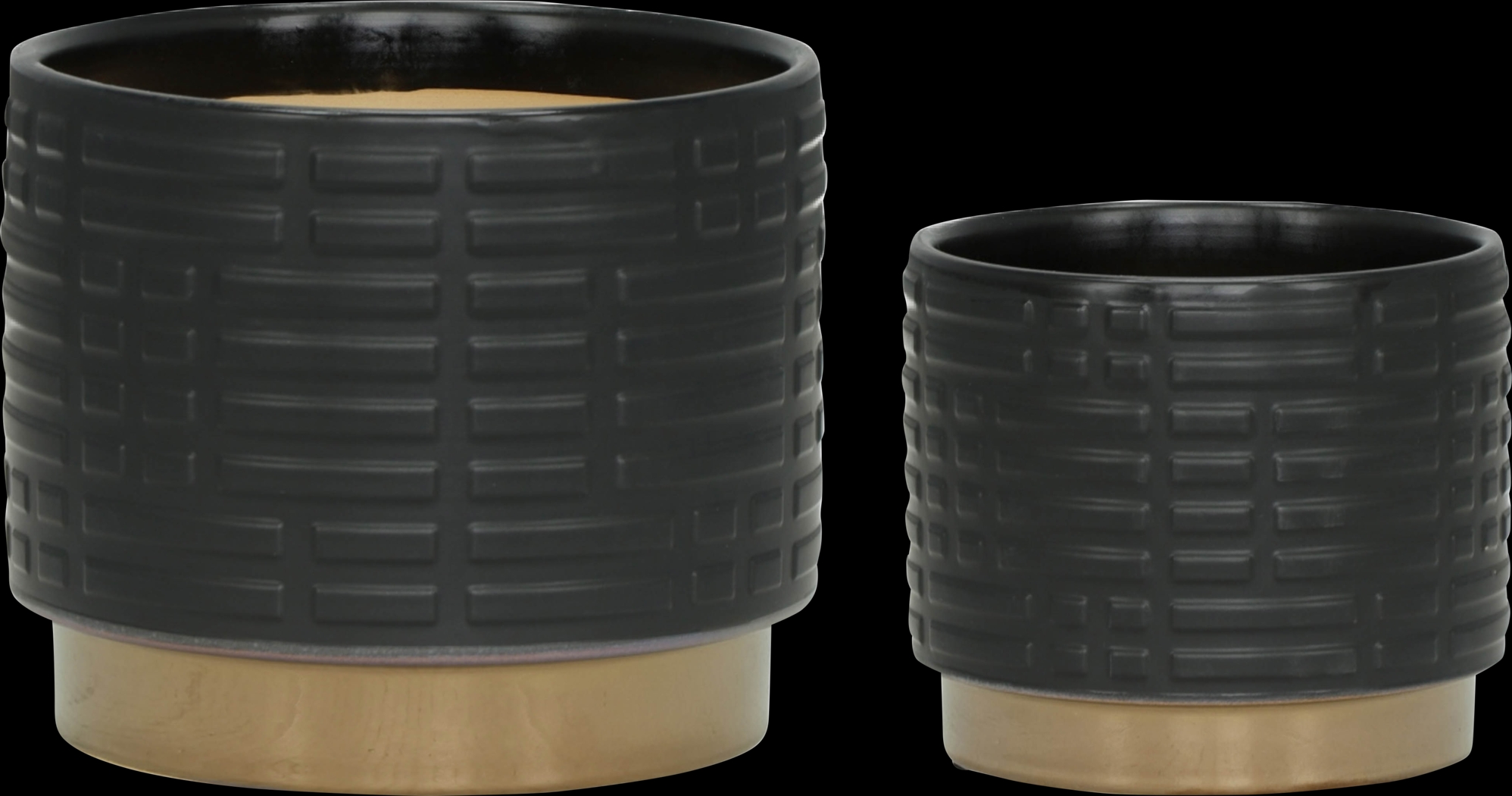 Winoca II Black Planter, Set of 2 - Thumbnail - Image 1