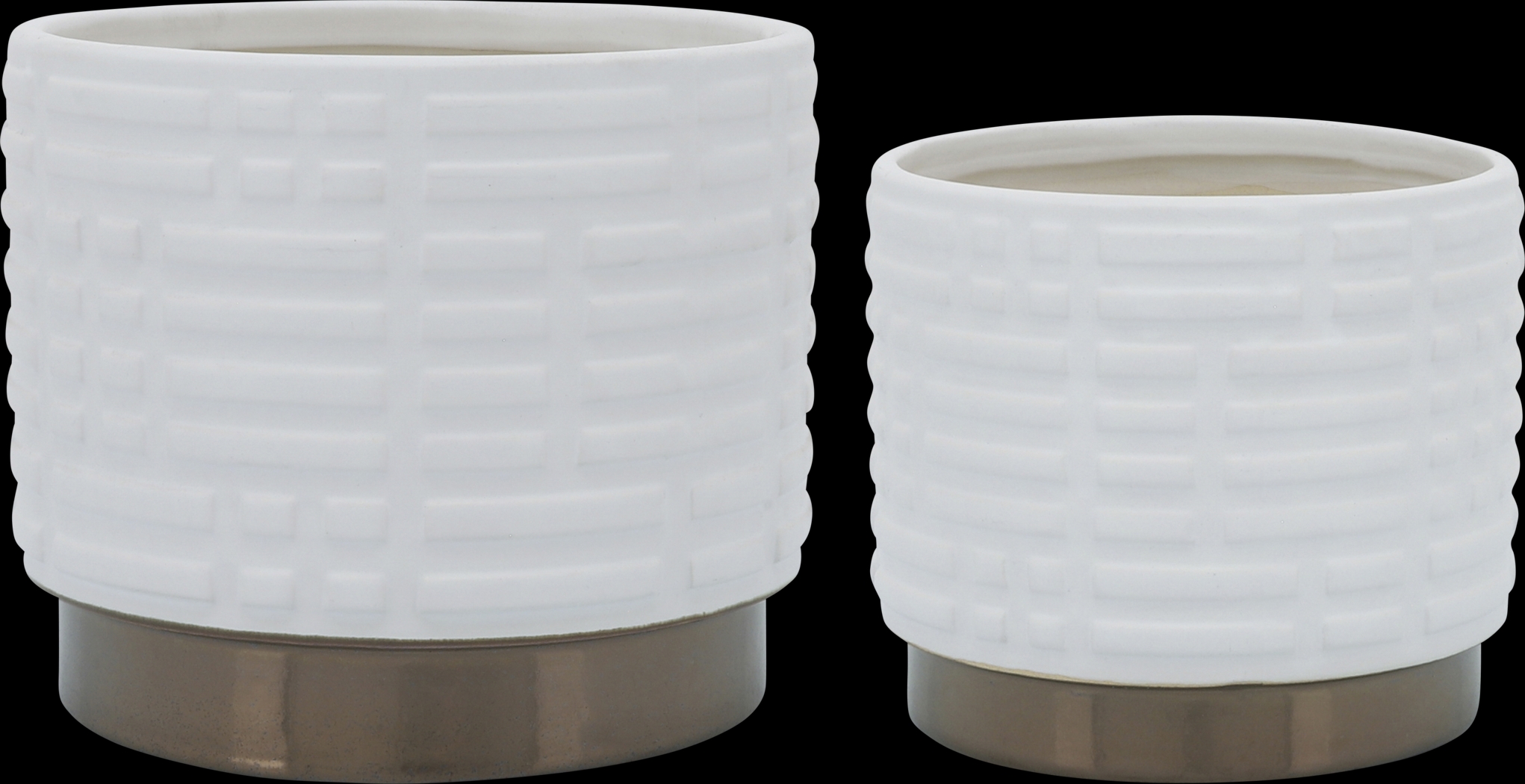 Winoca II White Planter, Set of 2 - Thumbnail - Image 1