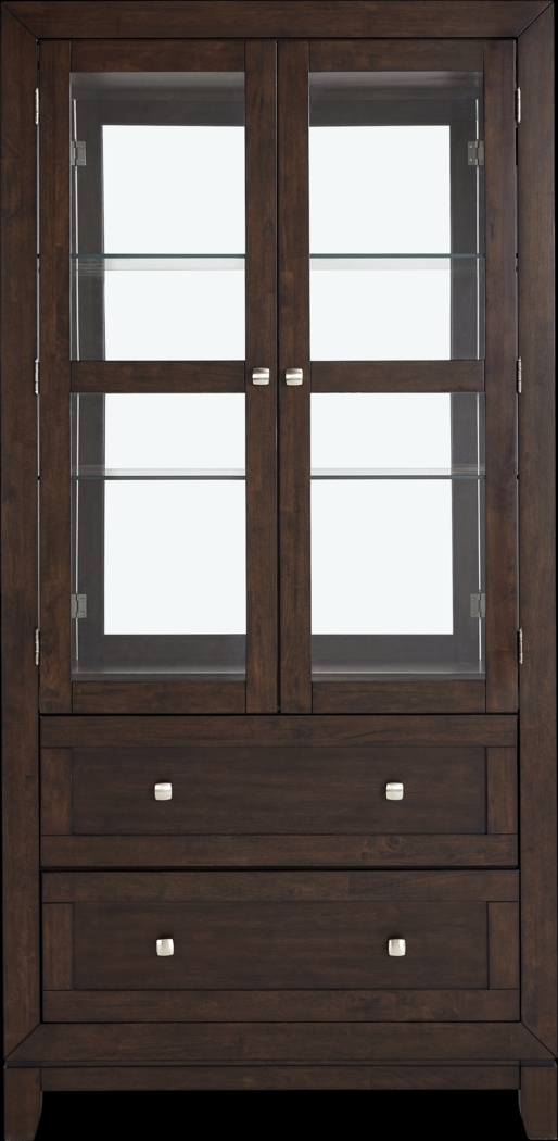 Winslow Brown Cherry Finish Curio - Thumbnail - Image 1