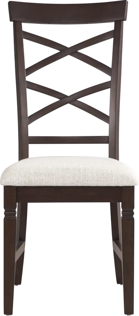 Winslow Brown Cherry Finish 5 Pc Round Dining Room with X-Back Chairs - Thumbnail - Image 5
