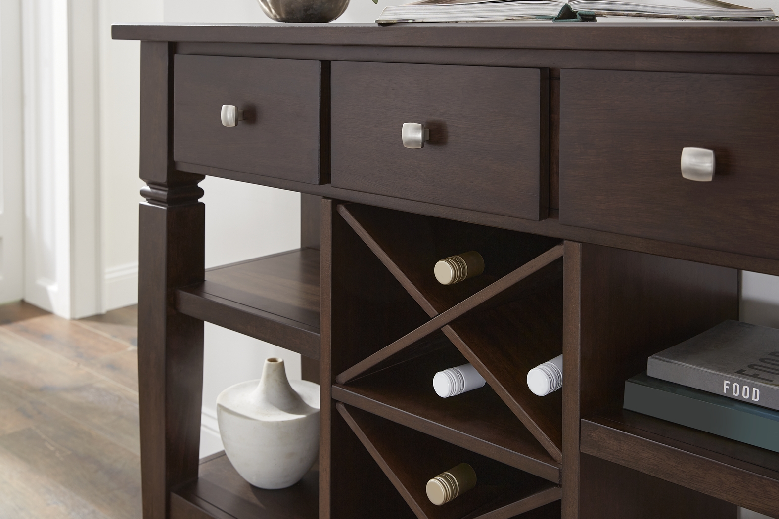 Winslow Brown Cherry Finish Sideboard - Thumbnail - Image 4