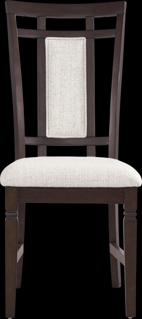 Winslow Brown Cherry Finish Upholstered Side Chair - Thumbnail - Image 2