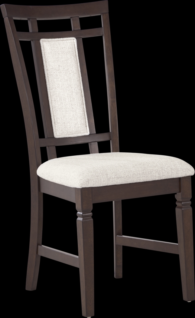 Winslow Brown Cherry Finish Upholstered Side Chair - Thumbnail - Image 1