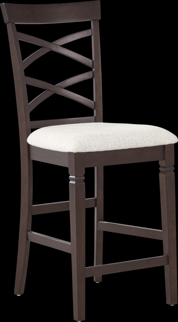 Winslow Brown Cherry Finish 5 Pc Square Counter Height Dining Room with X-Back Stools - Thumbnail - Image 3