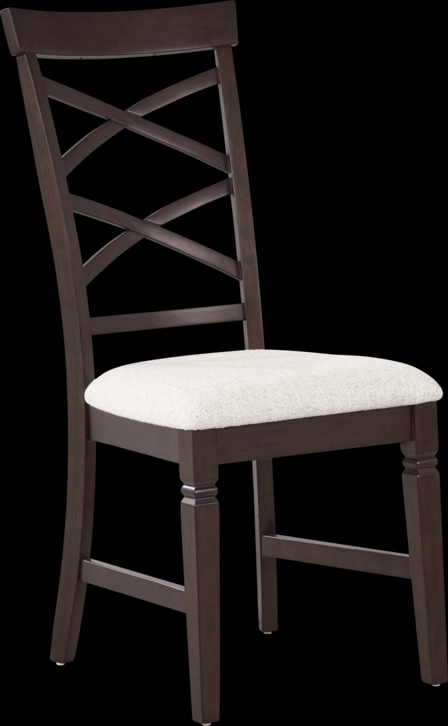 Winslow Brown Cherry Finish 5 Pc Rectangle Dining Room with X-Back Chairs - Thumbnail - Image 4