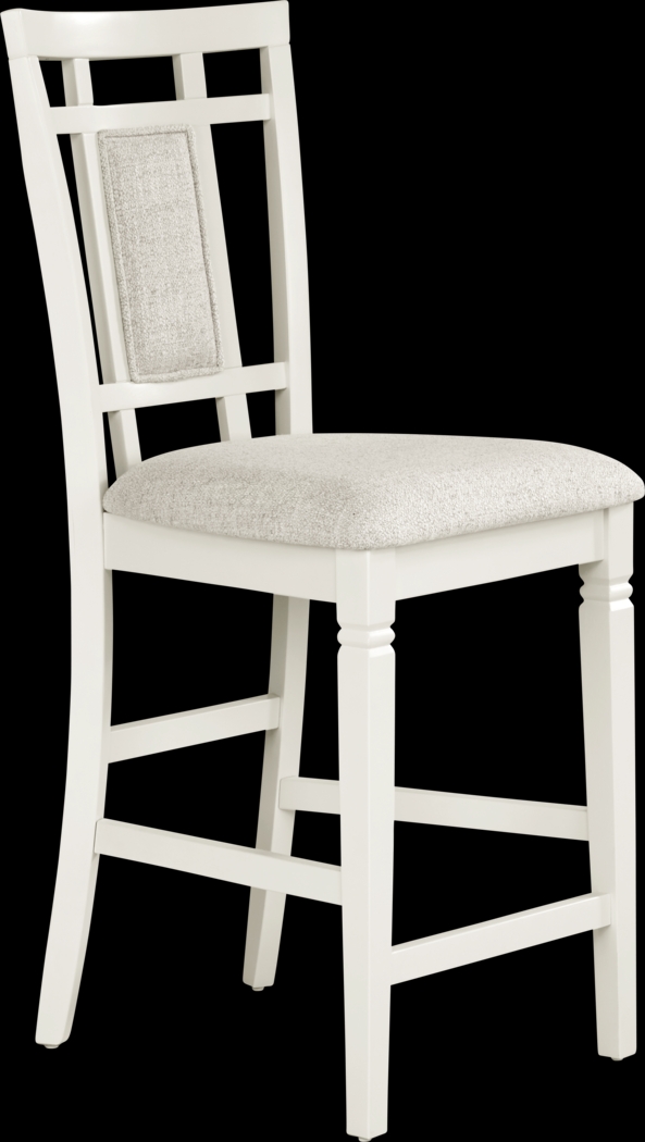 Winslow White Upholstered Counter Height Stool - Thumbnail - Image 1