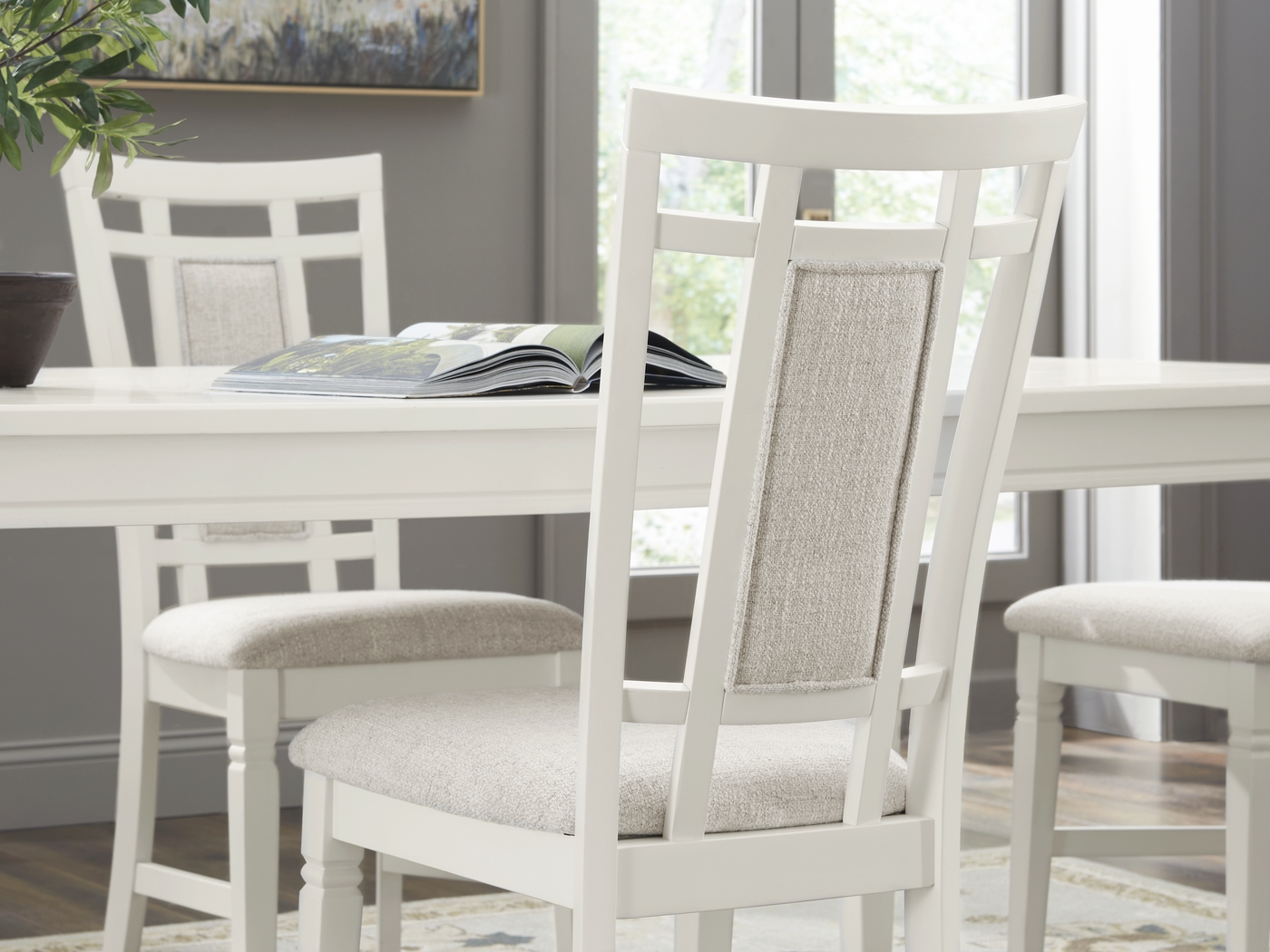 Winslow White 5 Pc Rectangle Dining Room with Upholstered Chairs - Thumbnail - Image 10