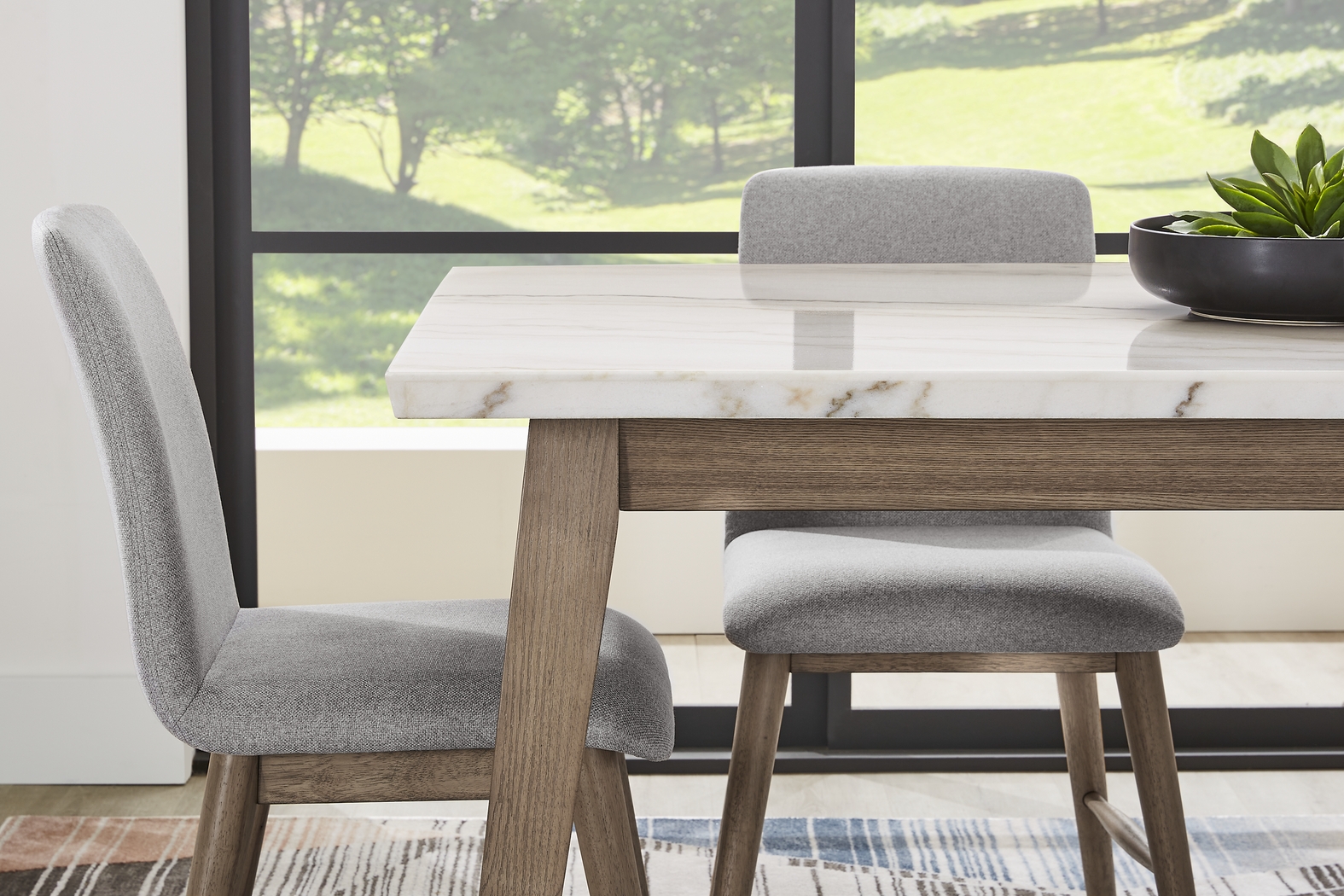 Winston Court Natural 5 Pc Rectangle Dining Room with Gray Chairs - Thumbnail - Image 4