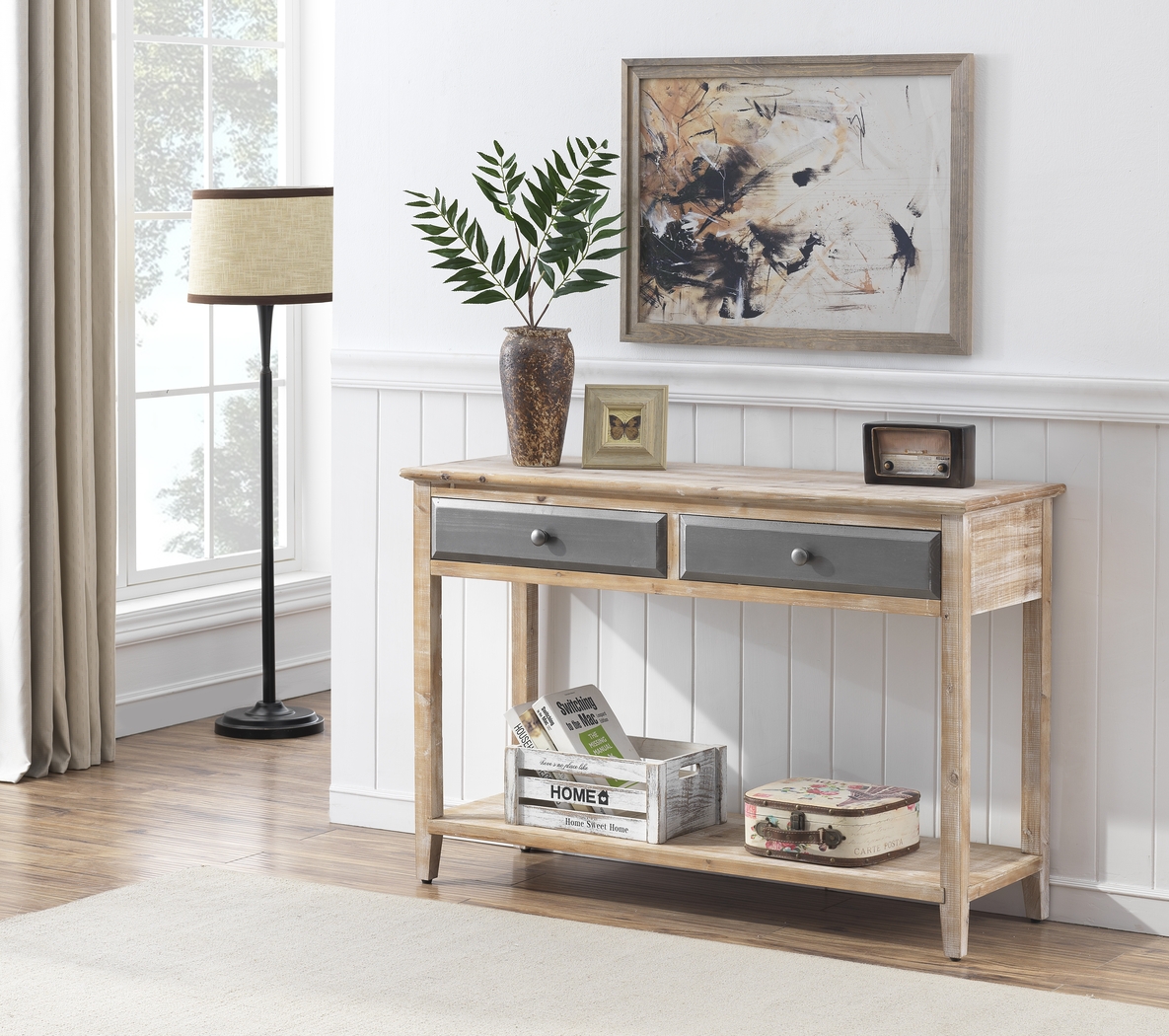 Wintergrove White Sofa Table - Thumbnail - Image 5