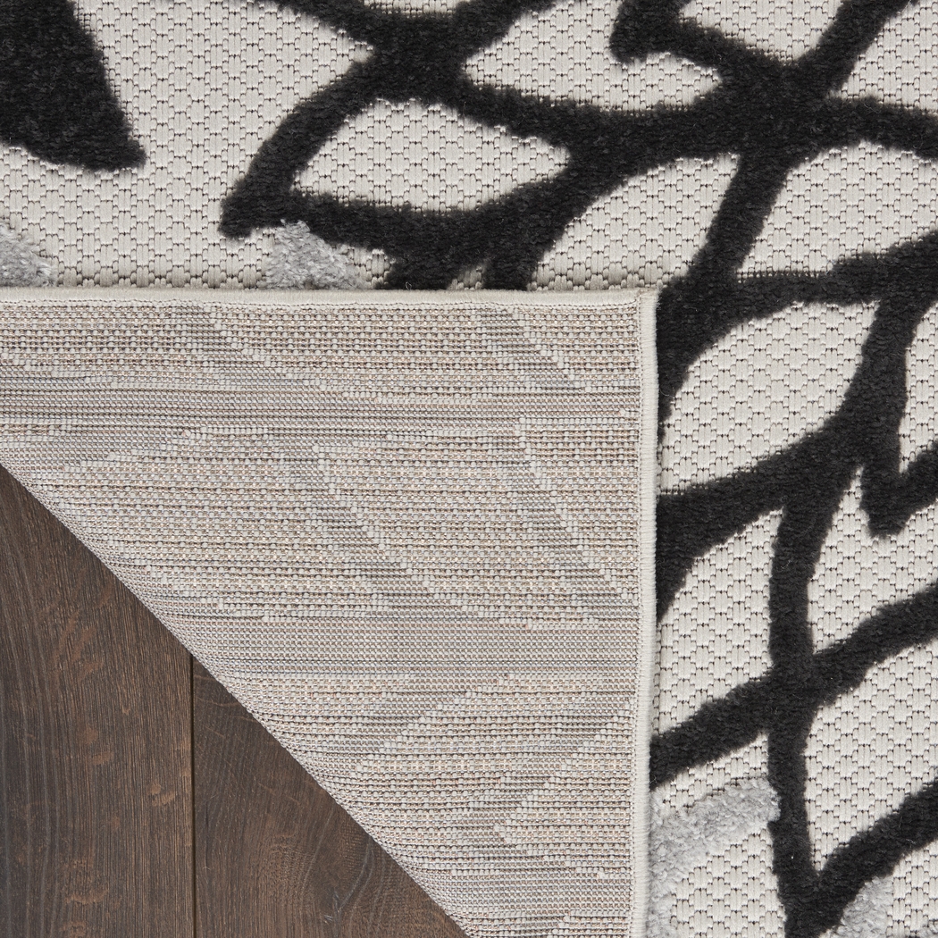 Winthrone Black/White 7'10 x 10'6 Indoor/Outdoor Rug - Thumbnail - Image 7