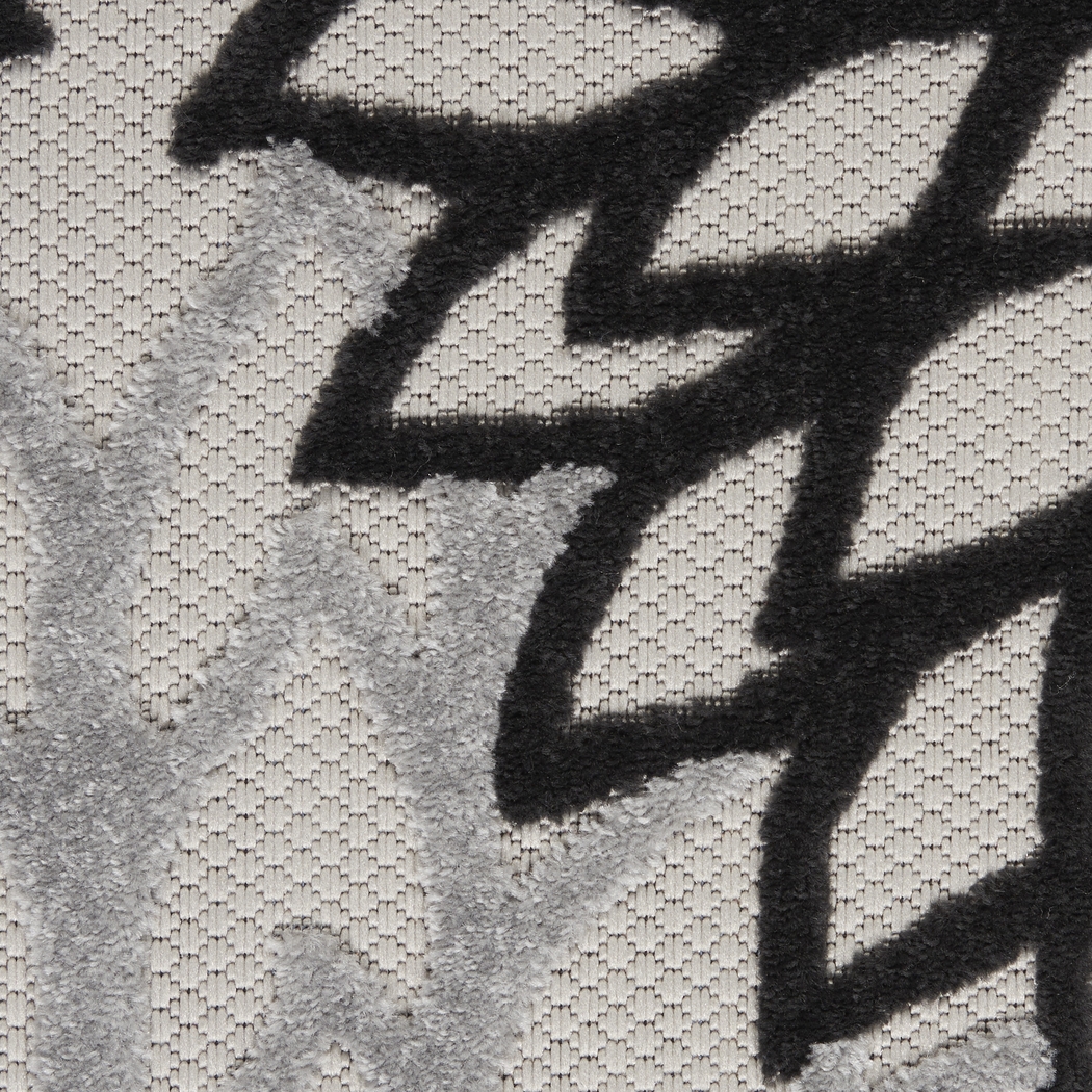 Winthrone Black/White 7'10 x 10'6 Indoor/Outdoor Rug - Thumbnail - Image 10