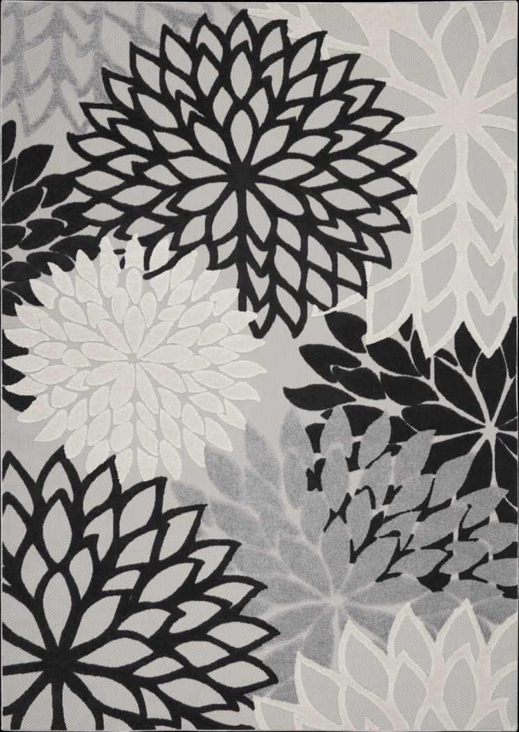 Winthrone Black/White 7'10 x 10'6 Indoor/Outdoor Rug - Thumbnail - Image 1