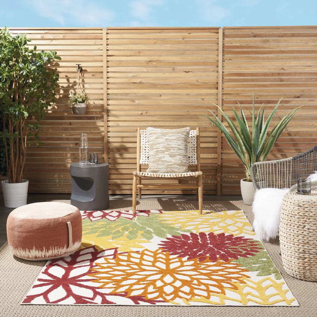 Winthrone Red/Multi 5'3 x 7'5 Indoor/Outdoor Rug - Thumbnail - Image 2