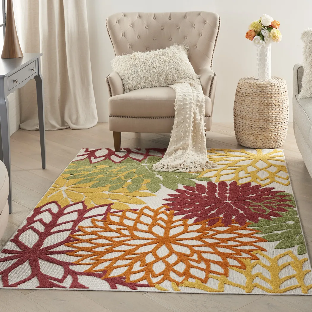 Winthrone Red/Multi 5'3 x 7'5 Indoor/Outdoor Rug - Thumbnail - Image 4