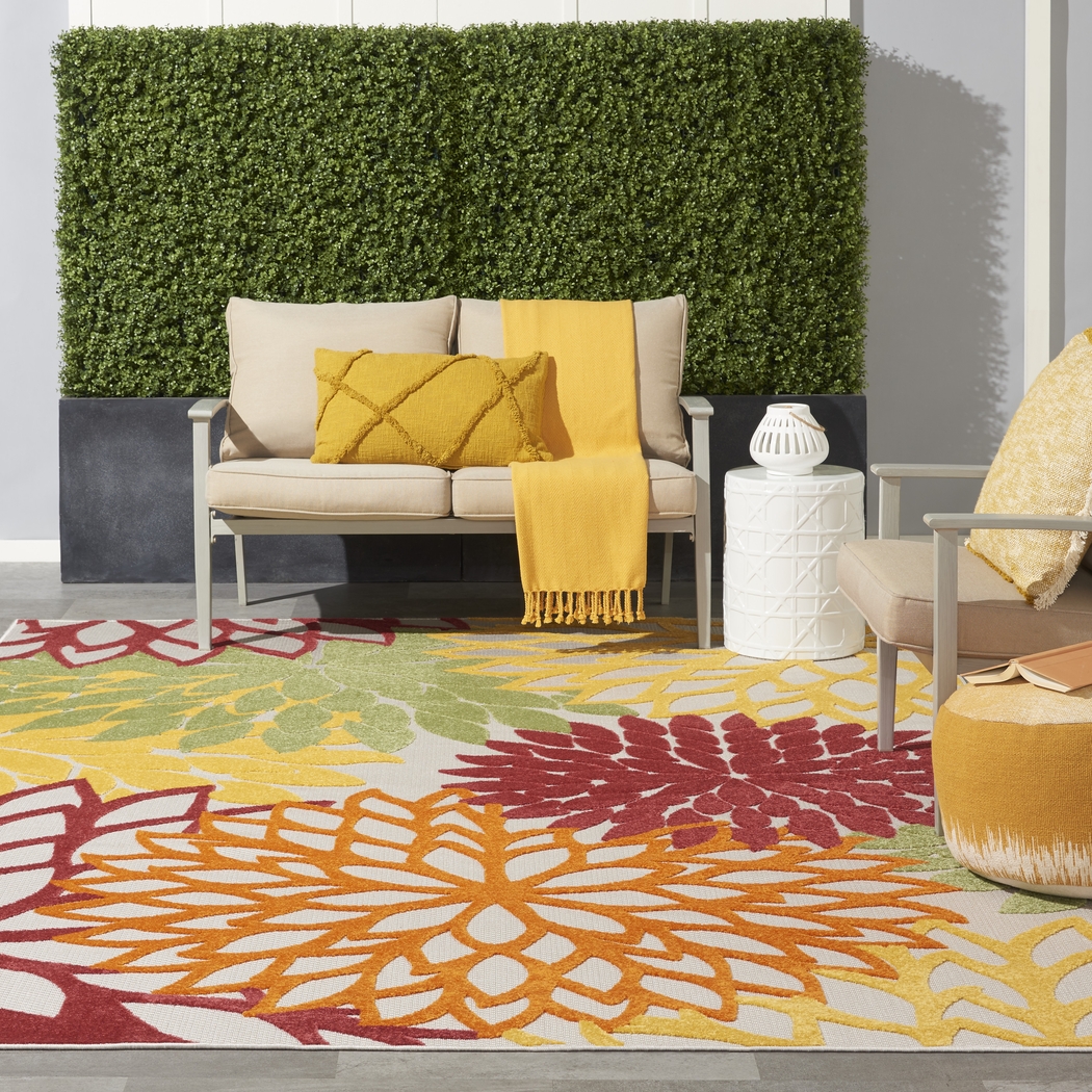 Winthrone Red/Multi 7'10 x 10'6 Indoor/Outdoor Rug - Thumbnail - Image 2