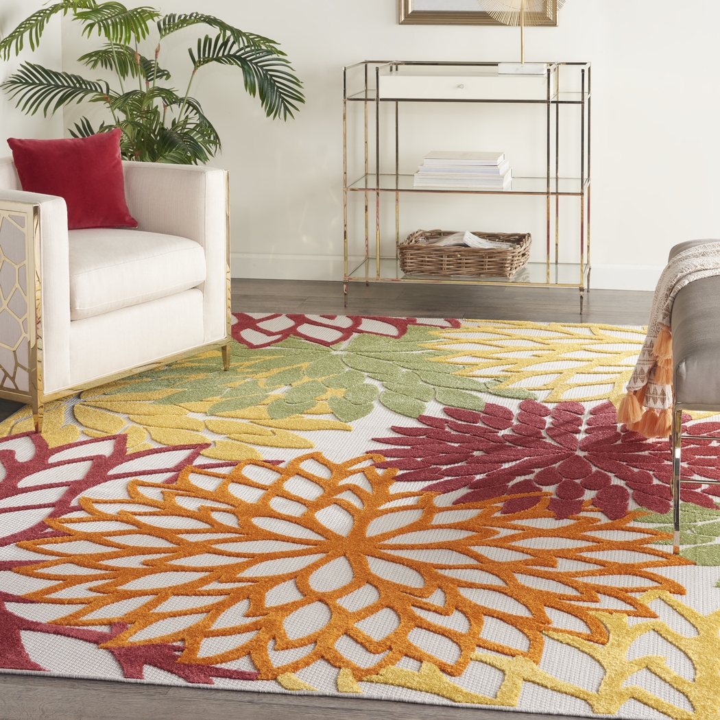 Winthrone Red/Multi 7'10 x 10'6 Indoor/Outdoor Rug - Thumbnail - Image 3