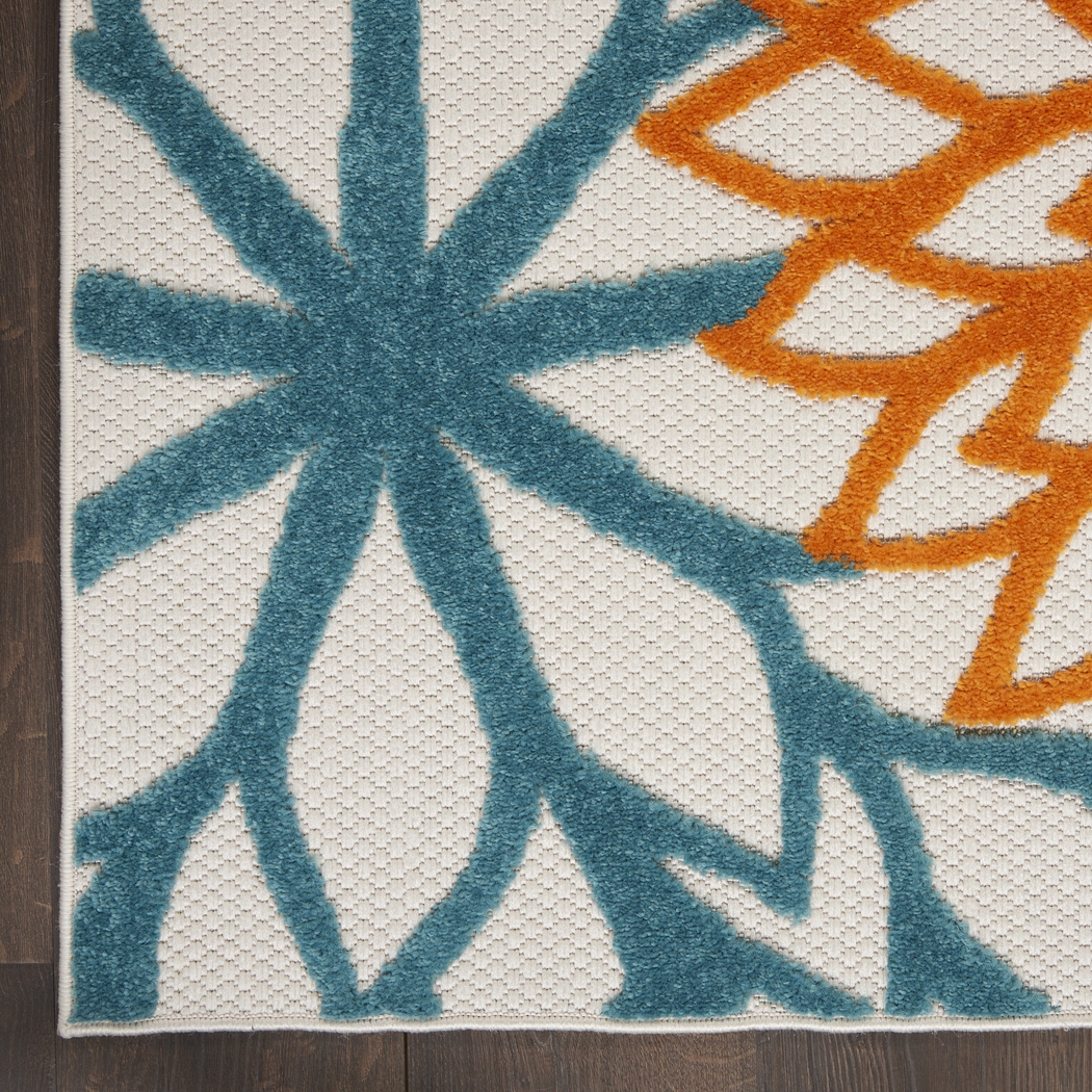 Winthrone Turquoise/Multi 5'3 x 7'5 Indoor/Outdoor Rug - Thumbnail - Image 6