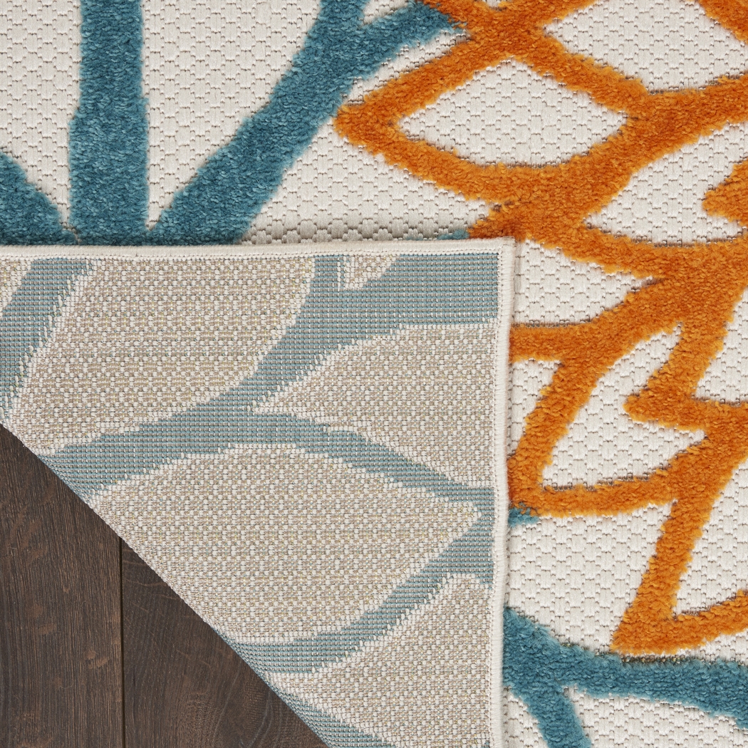 Winthrone Turquoise/Multi 5'3 x 7'5 Indoor/Outdoor Rug - Thumbnail - Image 7