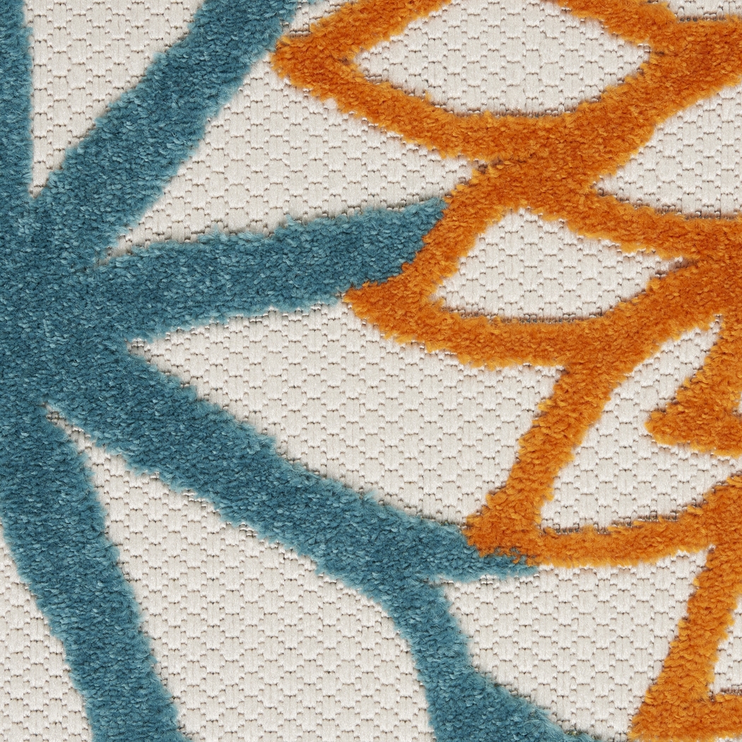 Winthrone Turquoise/Multi 5'3 x 7'5 Indoor/Outdoor Rug - Thumbnail - Image 8