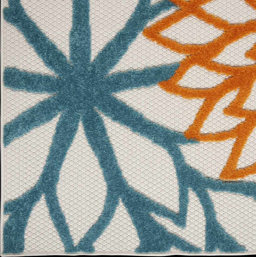 Winthrone Turquoise/Multi 7'10 x 10'6 Indoor/Outdoor Rug - Thumbnail - Image 10