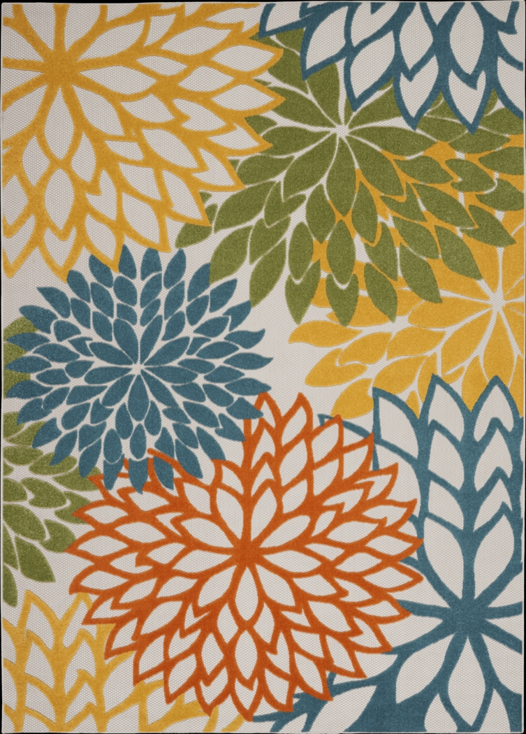 Winthrone Turquoise/Multi 7'10 x 10'6 Indoor/Outdoor Rug - Thumbnail - Image 1