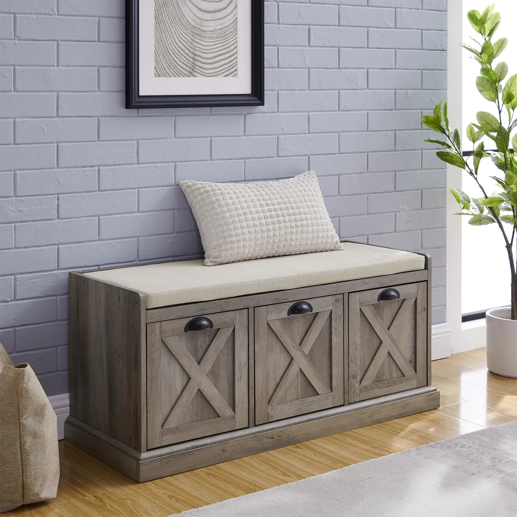 Winyah Gray Accent Bench - Thumbnail - Image 4